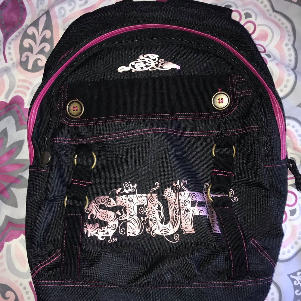 Hilary Duff black backpack